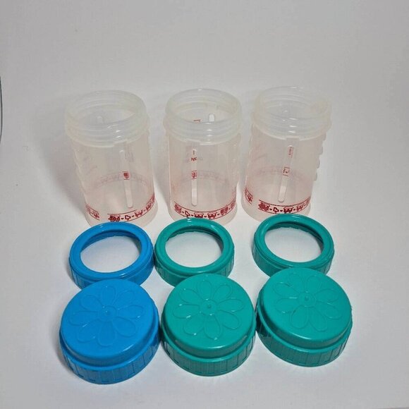 VTG Playtex Flat Top Drop In Baby Bottle 4 oz Mismatch Set Of 3 - Picture 3 of 4